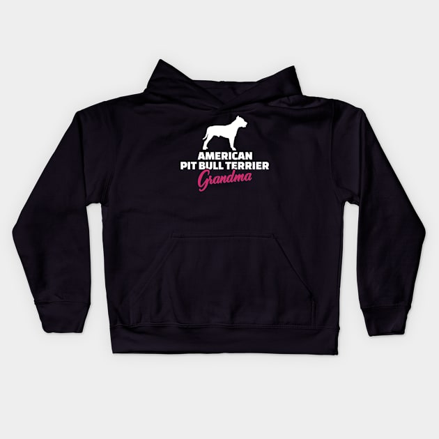 American Pit Bull Terrier Grandma Kids Hoodie by Designzz